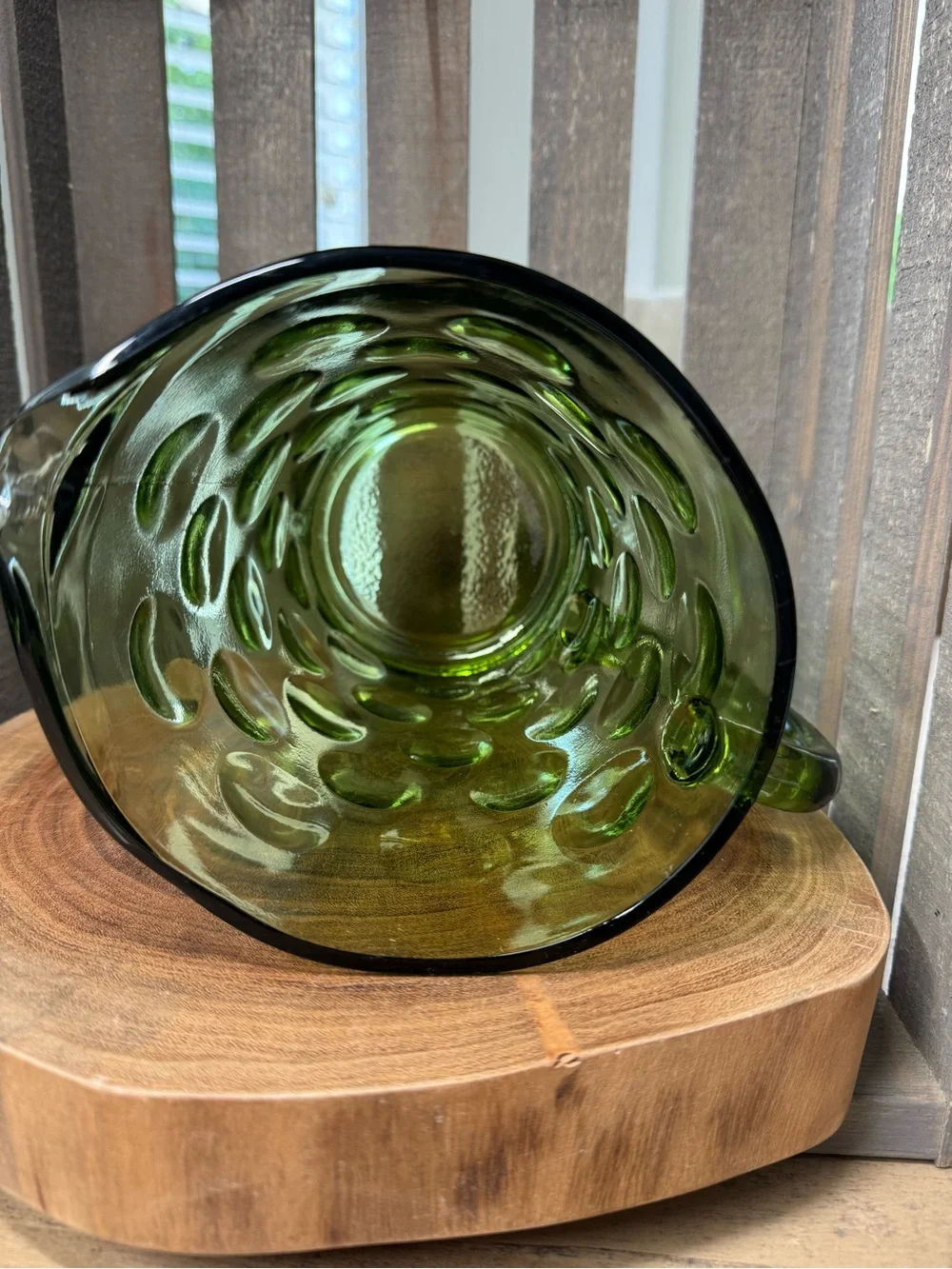 Vintage Hazel Atlas El Dorado Green Bubble Pitcher